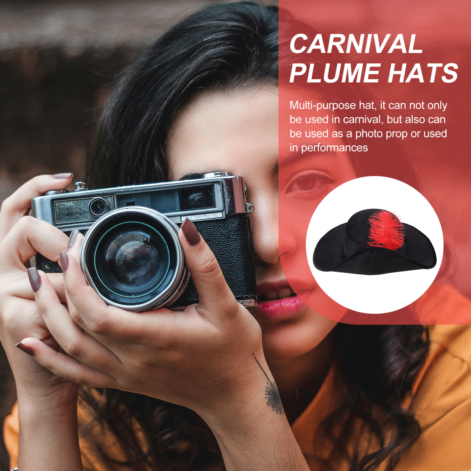 Carnival Plume Decorative Hat  - огляд і ціна Easy Cosplay Prop