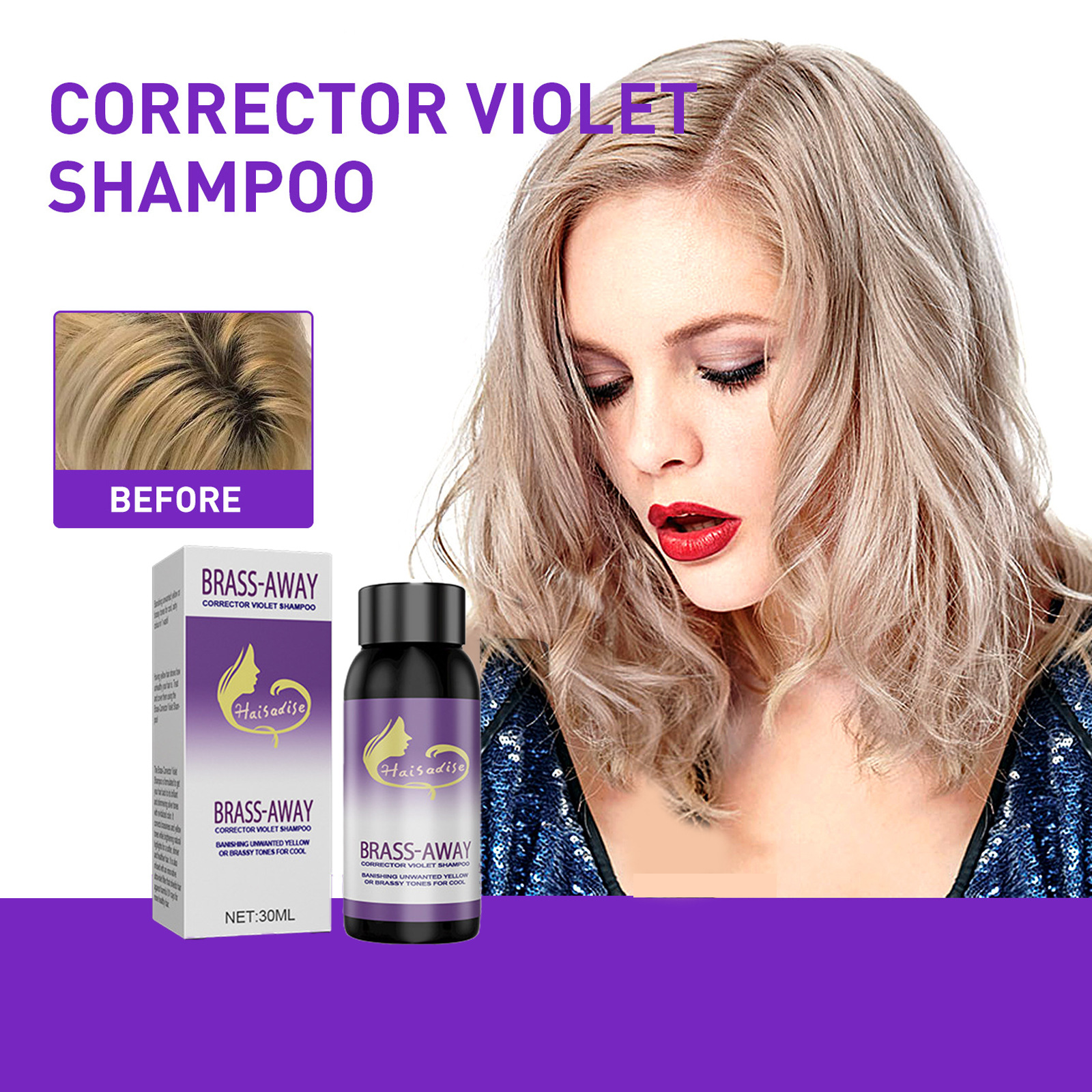 EELHOE Purple Shampoo for Blon - огляд і ціна Hair Spray Color