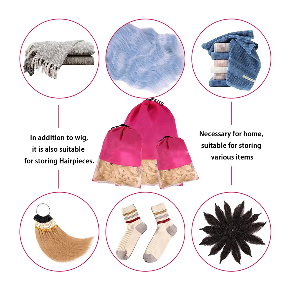 12pcs Non-woven Wig Bag Black  - огляд і ціна Aerith Cosplay Prop