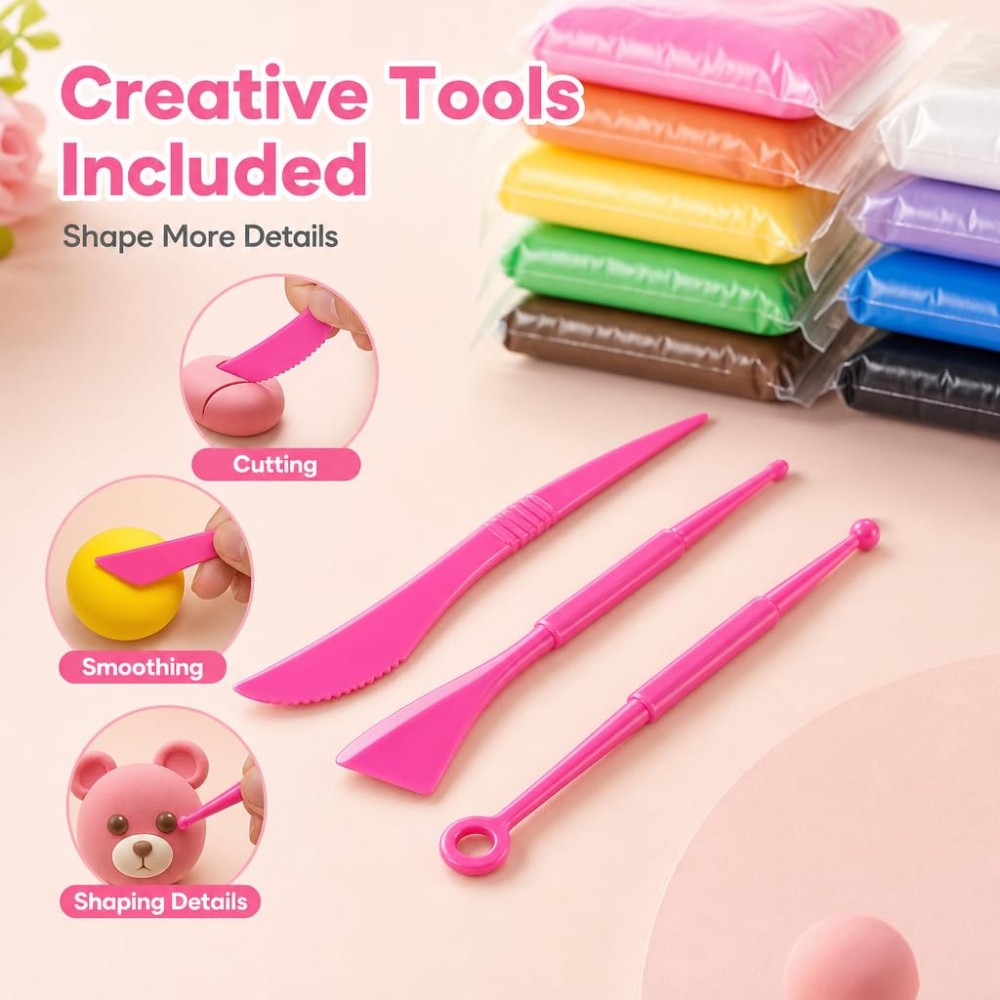 Air Dry Modeling Clay Kit Soft - огляд і ціна Foam Clay Sculpt