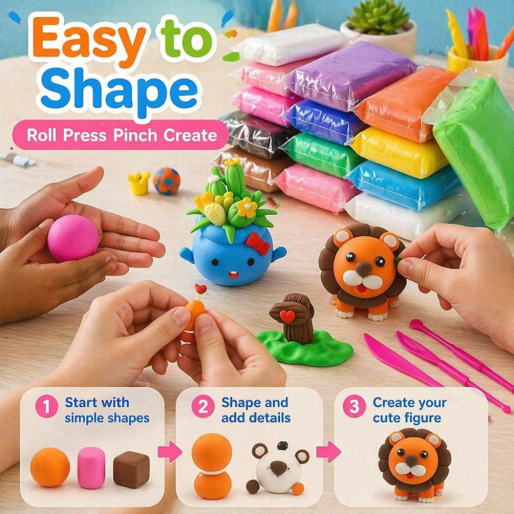 Air Dry Modeling Clay Kit Soft - огляд і ціна Foam Clay Sculpt