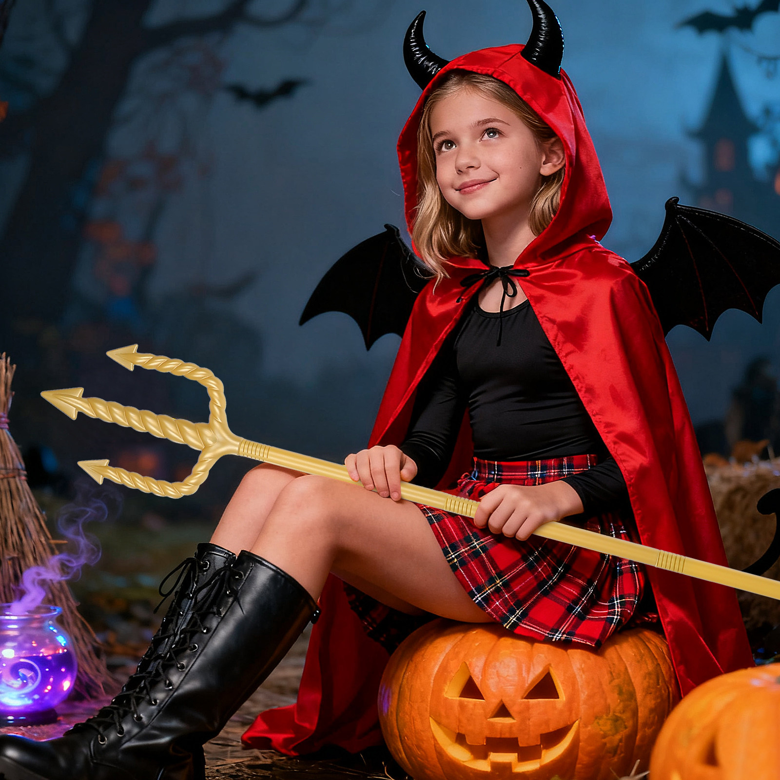 Halloween Demon Fork Prop 1 Se - огляд і ціна Detachable Cosplay Prop